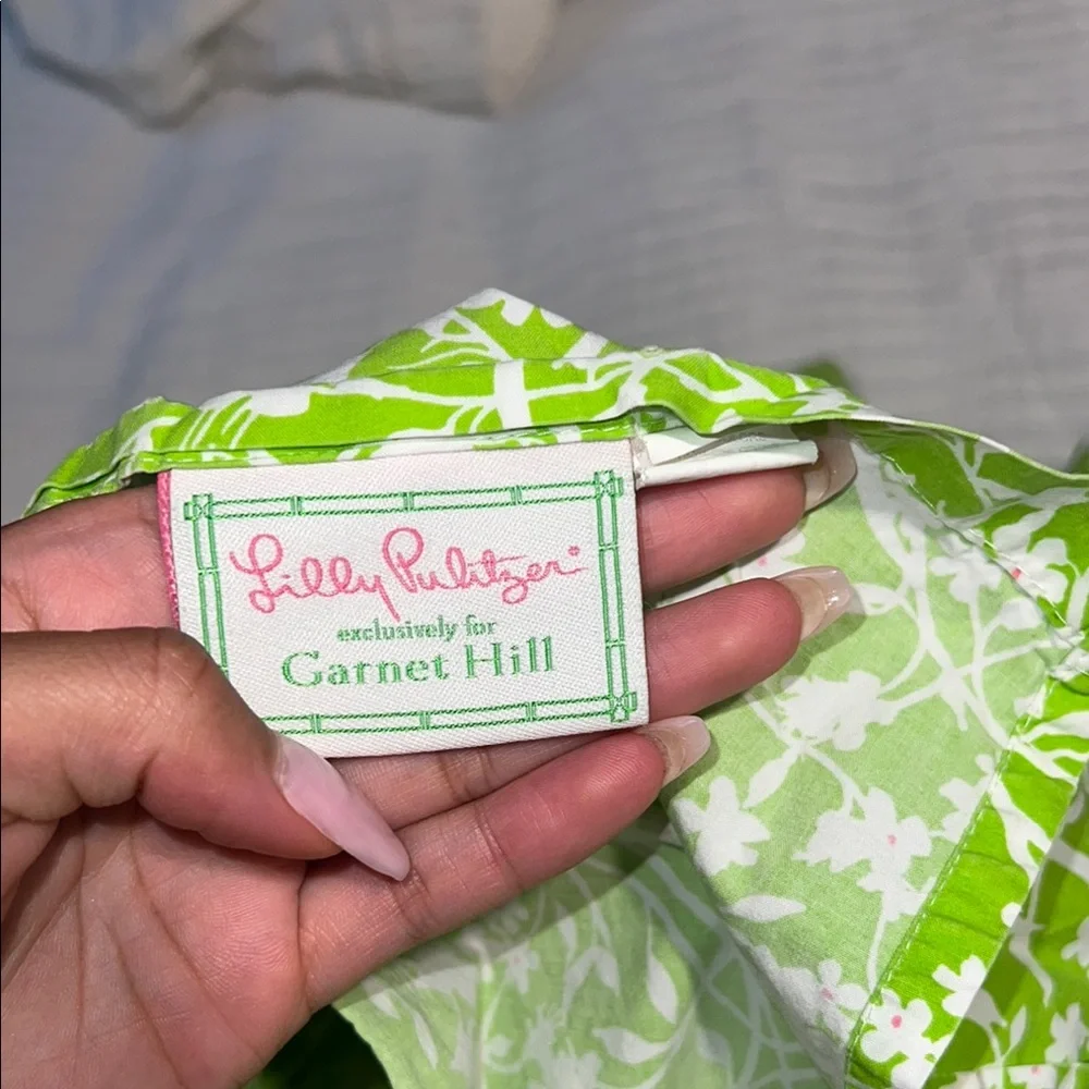Lily Pulitzer green and white‎ 100percent cotton bedding garnet hill y2k